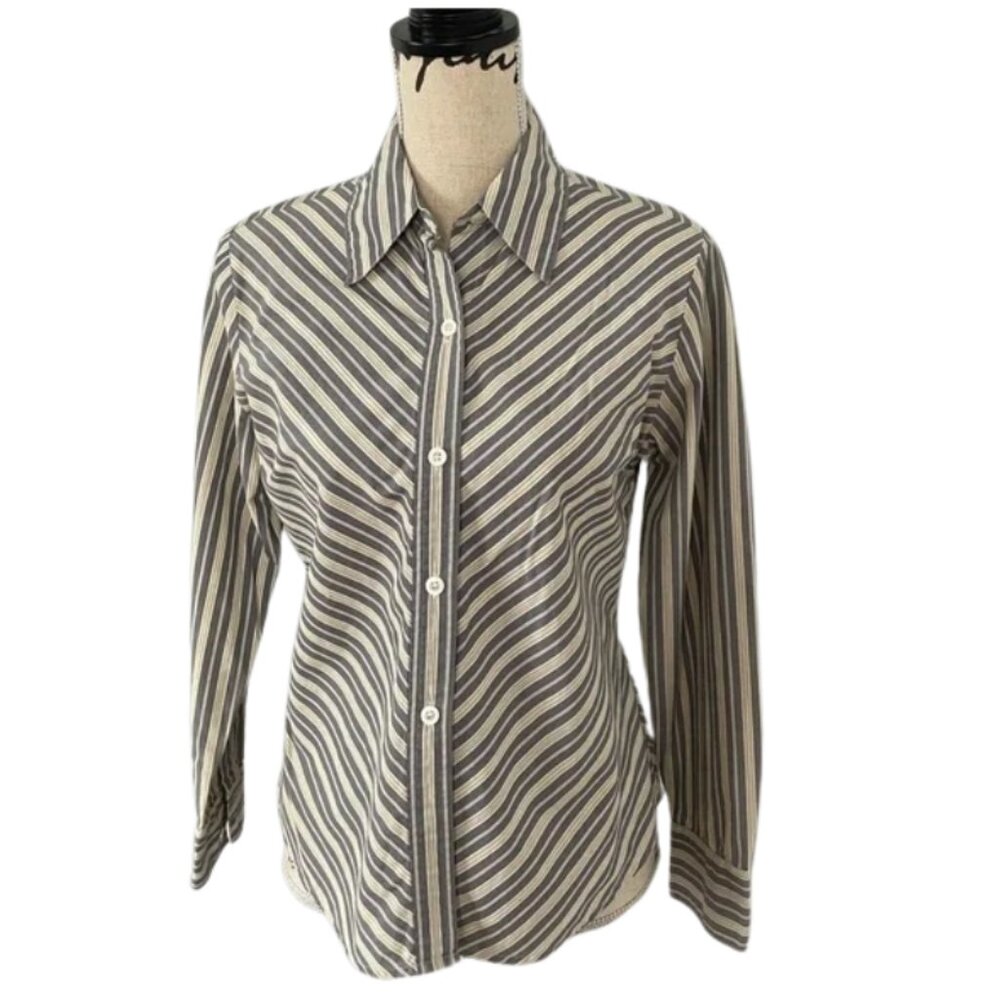 Express Vintage Y2K Striped Button Down Shirt Size 5/6